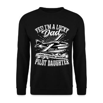 pilot flugzeug fliegen tochter geschenkidee gesche - Unisex Pullover - Schwarz - Vorne - Alina (178cm) & Michal (187cm)