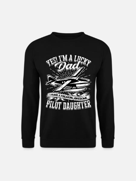 pilot flugzeug fliegen tochter geschenkidee gesche - Unisex Pullover - Schwarz