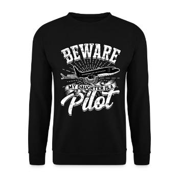 pilot flugzeug fliegen tochter geschenkidee gesche - Unisex Pullover - Schwarz - Vorne - Alina (178cm) & Michal (187cm)