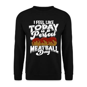 fleischklößchen essen spaghetti geschenk geschenki - Unisex Pullover - Schwarz - Vorne - Alina (178cm) & Michal (187cm)