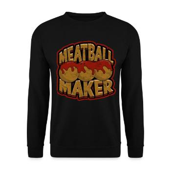 fleischklößchen essen spaghetti geschenk geschenki - Unisex Pullover - Schwarz - Vorne - Alina (178cm) & Michal (187cm)