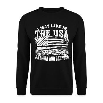 usa amerika einwanderer us bürger amerikanische fl - Unisex Pullover - Schwarz - Vorne - Alina (178cm) & Michal (187cm)