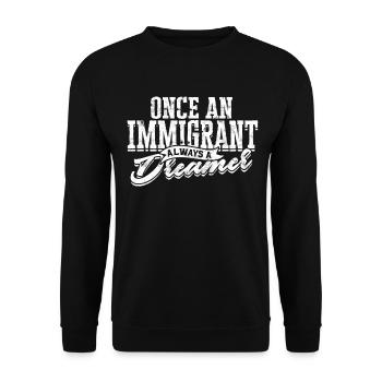 États-Unis Amérique Immigrants Citoyens américains FL américain - Sweat-shirt Unisexe - noir - Devant - Alina (178cm) & Michal (187cm)