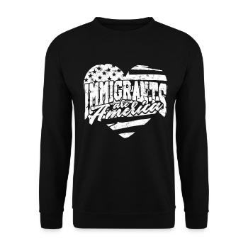 États-Unis Amérique Immigrants Citoyens américains FL américain - Sweat-shirt Unisexe - noir - Devant - Alina (178cm) & Michal (187cm)