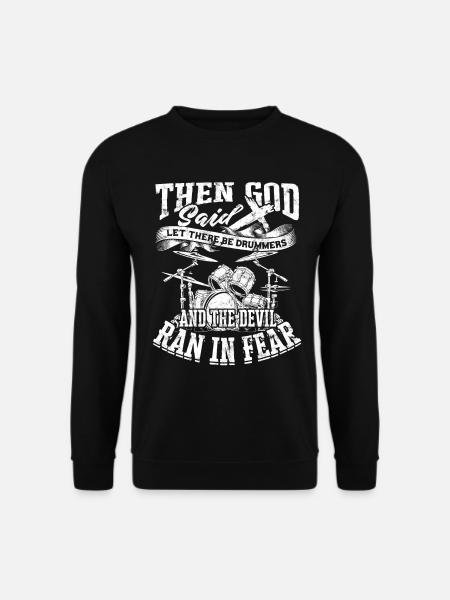 Drummer Jesus Kreuz Schlagzeug Schlagzeuger - Unisex Pullover - Schwarz