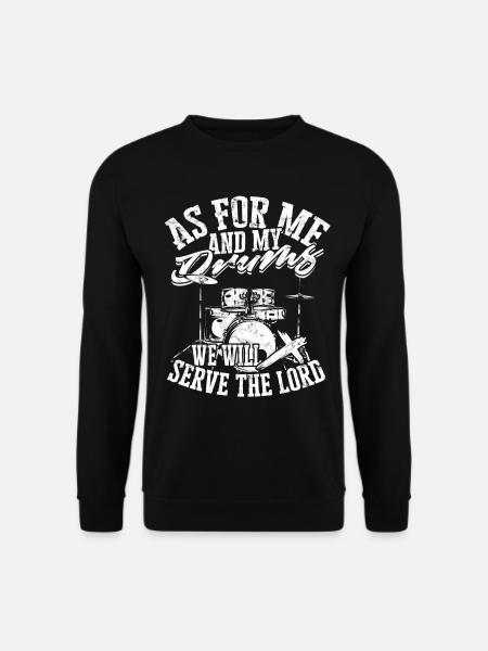 Drummer Jesus Kreuz Schlagzeug Schlagzeuger - Unisex Pullover - Schwarz