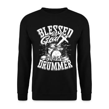 Drummer Jesus Cross Drummer Drummer - Unisex Sweatshirt - black - Front - Alina (178cm) & Michal (187cm)