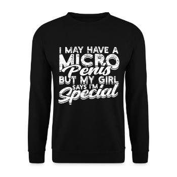 Mikropenis Kleiner Penis Sex Schwanz Club Micro - Unisex Pullover - Schwarz - Vorne - Alina (178cm) & Michal (187cm)