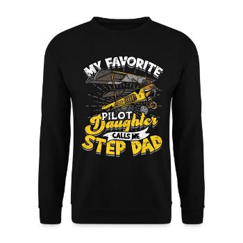 pilot flugzeug fliegen tochter geschenkidee gesche - Unisex Pullover - Schwarz - Vorne - Alina (178cm) & Michal (187cm)