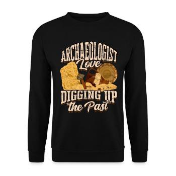archéologue archéologie cadeau idée cadeau archés - Sweat-shirt Unisexe - noir - Devant - Alina (178cm) & Michal (187cm)