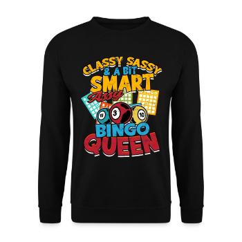 Bingo Jeu Joueur de bingo Grand-mère Loterie de jeu - Sweat-shirt Unisexe - noir - Devant - Alina (178cm) & Michal (187cm)