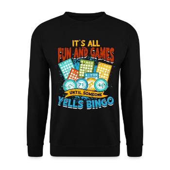 Bingo Jeu Joueur de bingo Grand-mère Loterie de jeu - Sweat-shirt Unisexe - noir - Devant - Alina (178cm) & Michal (187cm)