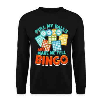 Bingo Jeu Joueur de bingo Grand-mère Loterie de jeu - Sweat-shirt Unisexe - noir - Devant - Alina (178cm) & Michal (187cm)