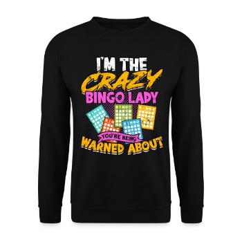 Bingo Jeu Joueur de bingo Grand-mère Loterie de jeu - Sweat-shirt Unisexe - noir - Devant - Alina (178cm) & Michal (187cm)