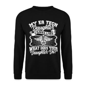 Emergency Department Nurse Hospital Hospitals - Unisex Sweatshirt - black - Front - Alina (178cm) & Michal (187cm)