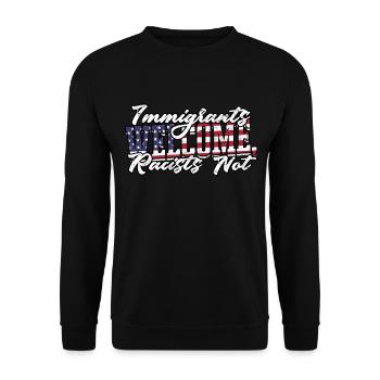 États-Unis Amérique Immigrants Citoyens américains FL américain - Sweat-shirt Unisexe - noir - Devant - Alina (178cm) & Michal (187cm)