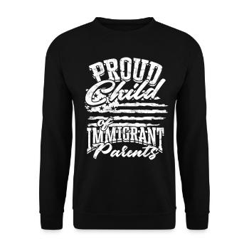 États-Unis Amérique Immigrants Citoyens américains FL américain - Sweat-shirt Unisexe - noir - Devant - Alina (178cm) & Michal (187cm)