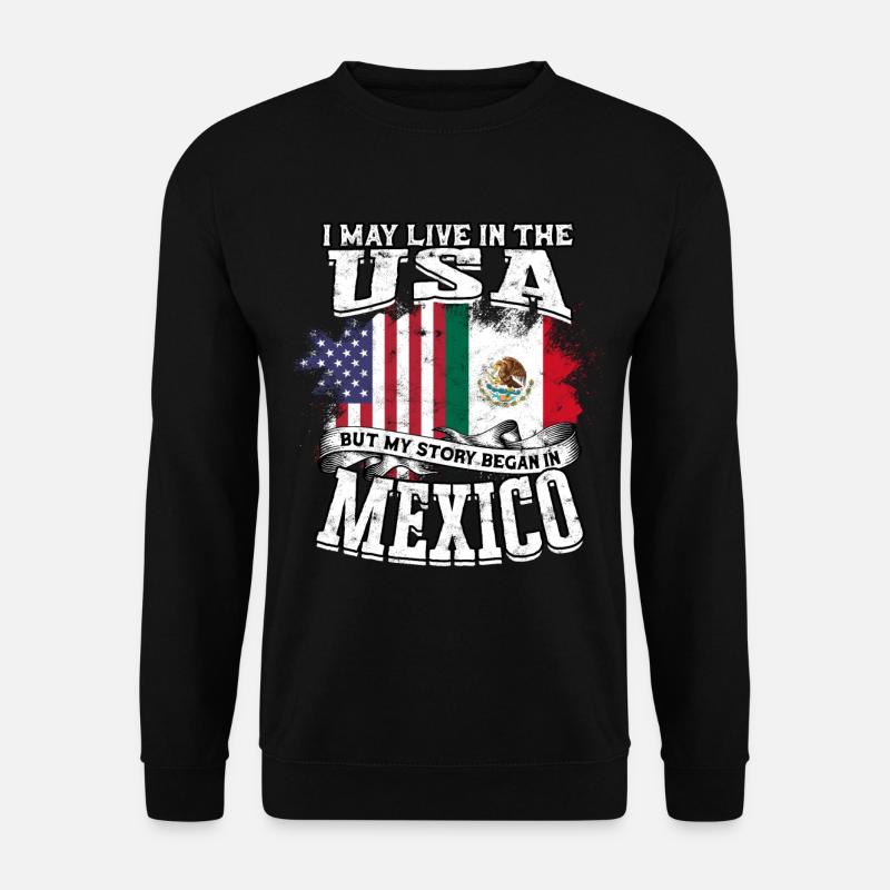usa amerika einwanderer us bürger amerikanische fl - Unisex Pullover - Schwarz