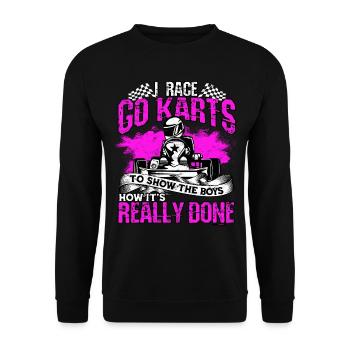 Kart conduite de kart pilotes de course Pilotes de course - Sweat-shirt Unisexe - noir - Devant - Alina (178cm) & Michal (187cm)