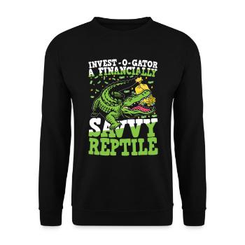 Invest-O-Gator A Financially Savvy Reptile - Unisex Pullover - Schwarz - Vorne - Alina (178cm) & Michal (187cm)