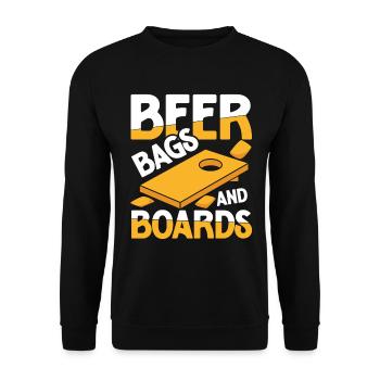 Cornhole Spiel Outdoor Bean Bag Sackloch für - Unisex Pullover - Schwarz - Vorne - Alina (178cm) & Michal (187cm)