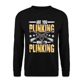 Are You Plinking What I'm Plinking - Unisex Pullover - Schwarz - Vorne - Alina (178cm) & Michal (187cm)