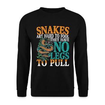 Snakes Are Hard To Fool They Have No Legs To Pull - Unisex Pullover - Schwarz - Vorne - Alina (178cm) & Michal (187cm)