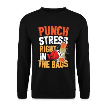 Punch Stress Right In The Bags - Unisex Pullover - Schwarz - Vorne - Alina (178cm) & Michal (187cm)