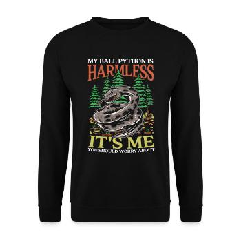 My Ball Python Is Harmless It's Me You Should - Unisex Pullover - Schwarz - Vorne - Alina (178cm) & Michal (187cm)