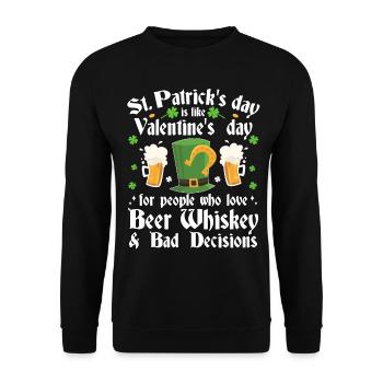 Drôle de la fête de la st patrick paddy saint patrick irlandais - Sweat-shirt Unisexe - noir - Devant - Alina (178cm) & Michal (187cm)
