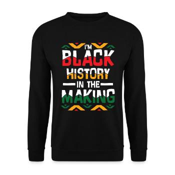 Black Histroy Month Stolz Afro Americkaner für - Unisex Pullover - Schwarz - Vorne - Alina (178cm) & Michal (187cm)