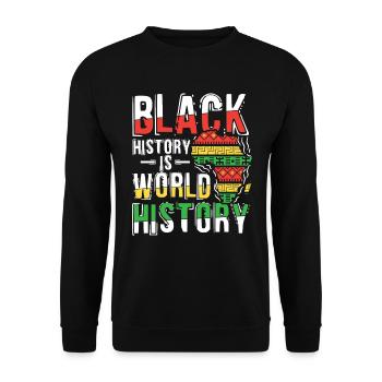 Black Histroy Month Stolz Afro Americkaner für - Unisex Pullover - Schwarz - Vorne - Alina (178cm) & Michal (187cm)