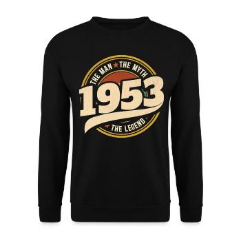Homme 1953 La Légende 70 Ans Anniversaire - Sweat-shirt Unisexe - noir - Devant - Alina (178cm) & Michal (187cm)