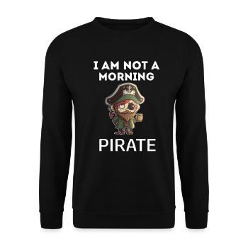 Kein Morgen Pirat Abenteuer auf hoher See - Unisex Pullover - Schwarz - Vorne - Alina (178cm) & Michal (187cm)