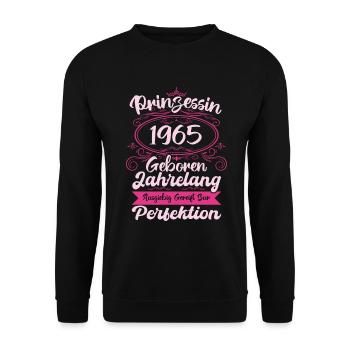 Prinzessin seit 1965 Geburtstag 1965 - Unisex Pullover - Schwarz - Vorne - Alina (178cm) & Michal (187cm)