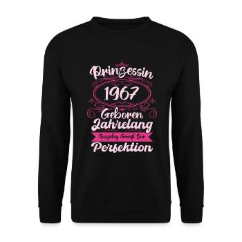 Prinzessin seit 1967 Geburtstag 1967 - Unisex Pullover - Schwarz - Vorne - Alina (178cm) & Michal (187cm)