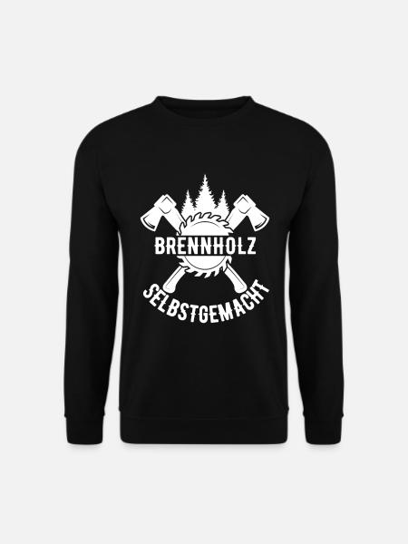Brennholz Selbstgemacht Homemade Feuerholz - Unisex Pullover - Schwarz