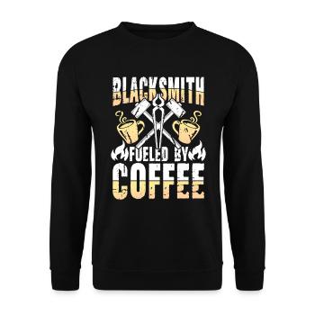 Blacksmith Fueled By Coffee - Unisex Pullover - Schwarz - Vorne - Alina (178cm) & Michal (187cm)