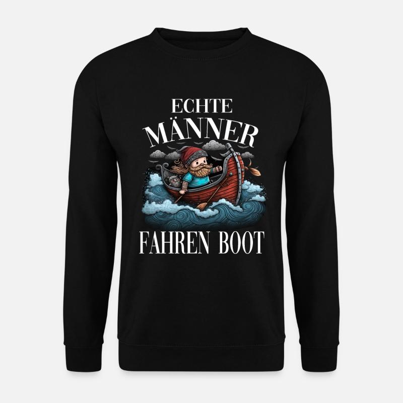 Echte Männer Fahren Boot - Unisex Pullover - Schwarz