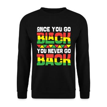 Black Histroy Month Stolz Afro Americkaner für - Unisex Pullover - Schwarz - Vorne - Alina (178cm) & Michal (187cm)
