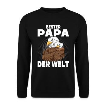 Bester Papa der Welt Vatertag Vater Adler für - Unisex Pullover - Schwarz - Vorne - Alina (178cm) & Michal (187cm)