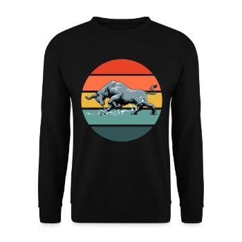 Bulle und Stier für einen Bauer - Unisex Pullover - Schwarz - Vorne - Alina (178cm) & Michal (187cm)
