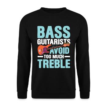 Bass Guitarists Avoid Too Much Treble - Unisex Pullover - Schwarz - Vorne - Alina (178cm) & Michal (187cm)