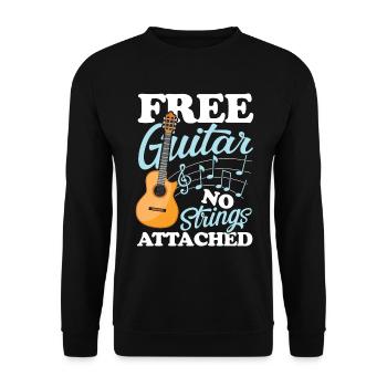 Guitar No Strings Attached - Unisex Pullover - Schwarz - Vorne - Alina (178cm) & Michal (187cm)