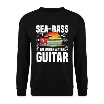 Sea Bass Gitarre - Unisex Pullover - Schwarz - Vorne - Alina (178cm) & Michal (187cm)
