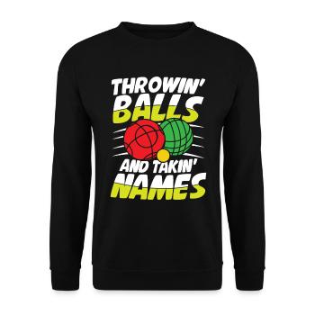 Petanque Petanque Boccia Bocce Boule für einen - Unisex Pullover - Schwarz - Vorne - Alina (178cm) & Michal (187cm)