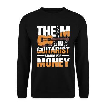 The M in Guitarist Stands For Money - Unisex Pullover - Schwarz - Vorne - Alina (178cm) & Michal (187cm)