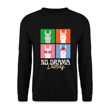 No Drama Lama - Unisex Sweatshirt - black - Front - Alina (178cm) & Michal (187cm)