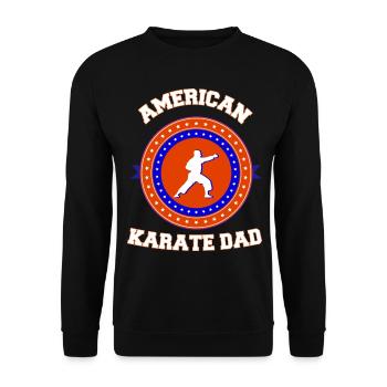 American Karate Dad - Unisex Pullover - Schwarz - Vorne - Alina (178cm) & Michal (187cm)