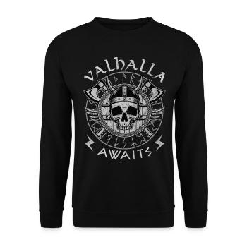Valhalla vous attend - Sweat-shirt Unisexe - noir - Devant - Alina (178cm) & Michal (187cm)